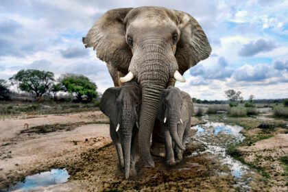 دانلود عکس تصاویر وحشی از فیل های آفریقایی در آفریقا