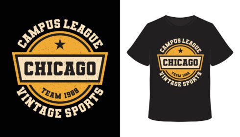 دانلود طرح تی شرت تایپوگرافی پردیس لیگ شیکاگو