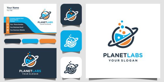 دانلود لوگو طراحی لوگو انتزاعی آزمایشگاه مداری خلاق سیاره