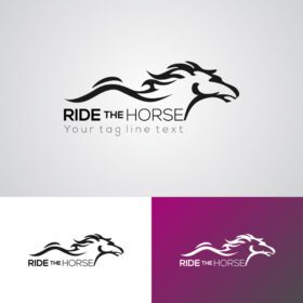 دانلود لوگوی خلاق سواری قالب طراحی لوگو اسب