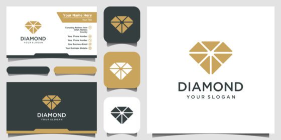 دانلود لوگو طراحی لوگو انتزاعی الماس و کارت ویزیت