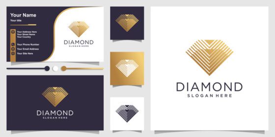 دانلود لوگو طراحی لوگو الماس با مفهوم خلاقانه مدرن و زیبا