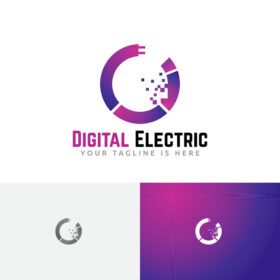 دانلود لوگوی دیجیتال لوگو فناوری دایره برق پریز برق