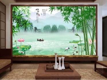 دانلود طرح کاغذ دیواری نقاشی چینی منظره، دیوار منظره جیانگ نان