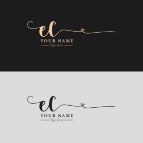 دانلود لوگو ec امضای حرف اولیه قالب لوگوی لوکس ec