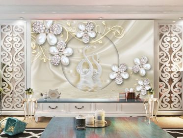 دانلود کاغذ دیواری طرح جواهرات زیبا سفارشی سازی دیوار گل الماس