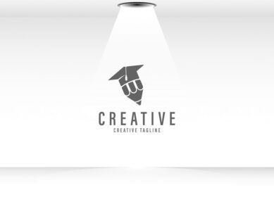 دانلود لوگو آموزش طراحی عنصر شکل مداد با کلاه