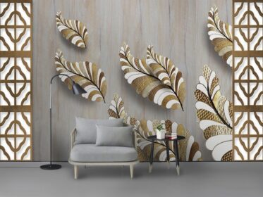 دانلود کاغذ دیواری طرح مدرن خلاقانه برجسته سه بعدی ورق طلایی دیوار پس زمینه تلویزیون