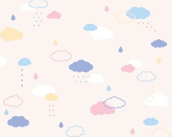 دانلود وکتور پترن متشکل از ابرهای رنگی زیبای پاستلی ساده