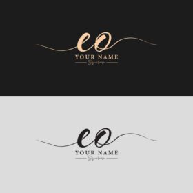 دانلود لوگو eo امضای حرف اولیه قالب لوگوی لوکس eo