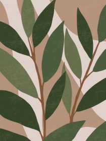 دانلود وکتور گیاه شناسی پوستر هنر دیواری معاصر گیاه شناسی طراحی هنری خط شاخ و برگ استوایی با شکل انتزاعی طرح هنر گیاهی انتزاعی بوهو برای کاغذ دیواری چاپی روی جلد هنر دیواری مینیمال و طبیعی در اواسط قرن