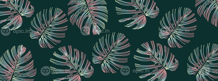 دانلود وکتور هنرهای انتزاعی پترن برگ های براق