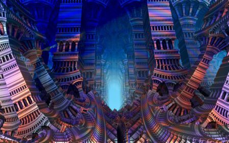 دانلود تصویر تصویر سه بعدی چکیده ساختمان فراکتال زیبا