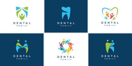 دانلود مجموعه لوگوی خانواده لوگوی دندانپزشکی وکتور ممتاز