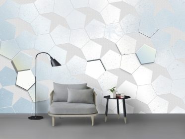 دانلود طرح کاغذ دیواری مدرن سه بعدی هندسی پنج ضلعی دیوار پس زمینه
