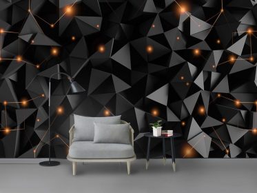 دانلود کاغذ دیواری طرح استریو استریو مثلث مشکی دیوار پس زمینه