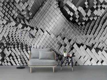دانلود کاغذ دیواری طرح جدید مدرن مکعب سه بعدی هندسی دیوار پس زمینه تلویزیون