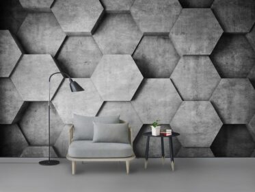دانلود طرح کاغذ دیواری رترو دیوار پس زمینه دیوار سیمانی شش ضلعی سه بعدی