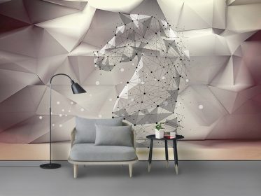 دانلود کاغذ دیواری طرح جدید مدرن هندسی اسب حیوانات اتاق نشیمن دیوار پس زمینه تلویزیون