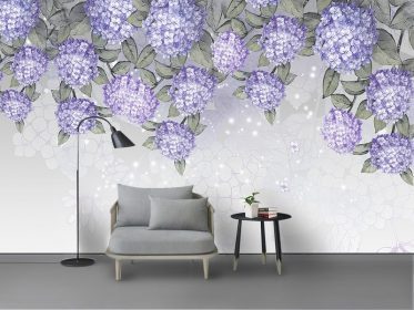 دانلود کاغذ دیواری طرح مدرن مینیمالیستی زیبای یاسی گل ویستریا دیوار پس زمینه