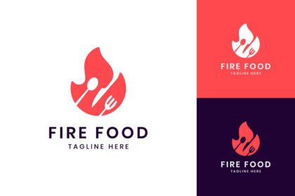 دانلود لوگوی آتش غذا طراحی لوگو فضای منفی