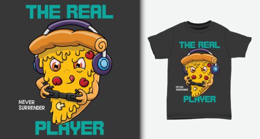 دانلود پیتزا گیمر باحال با طرح تی شرت