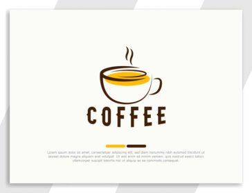 دانلود لوگوی مسطح نماد نوشیدنی قهوه با قالب طراحی لیوان