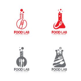 دانلود الگوی طراحی لوگو وکتور آیکون آزمایشگاه مواد غذایی
