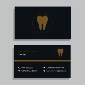 دانلود کارت ویزیت کارت ویزیت دندانپزشکی مشکی و خردلی