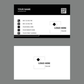 دانلود کارت ویزیت مختصر کارت ویزیت سیاه و سفید قالب