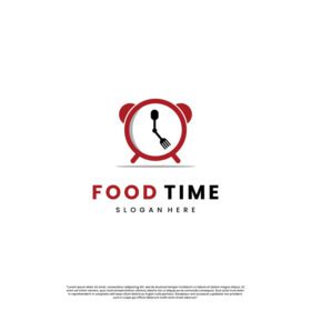 دانلود لوگو ساعت غذا با لوگوی لوگوی قاشق و چنگال روی