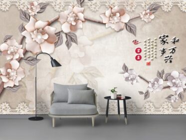 دانلود کاغذ دیواری طرح مینیمالیستی مدرن نقاشی شده با دست طلایی شفاف گلدار دیوار لوکس پس زمینه