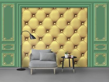دانلود کاغذ دیواری طرح جدید مدرن دیواری کیسه ای نرم چرمی خط چرم حکاکی شده طلایی
