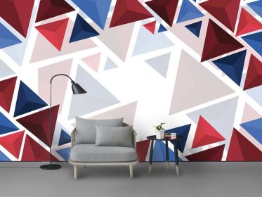 دانلود کاغذ دیواری طرح جدید کنتراست رنگ هندسه سه بعدی دیوار پس زمینه تلویزیون