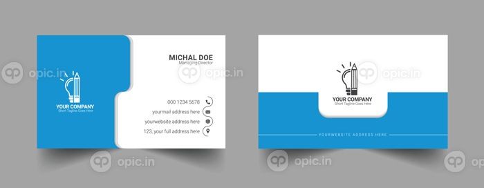 دانلود کارت ویزیت رنگ های آبی و سفید طراحی کارت ویزیت خلاقانه و