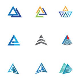 دانلود لوگو با الهام از طراحی لوگو زنجیره ای مثلثی آینده نگر