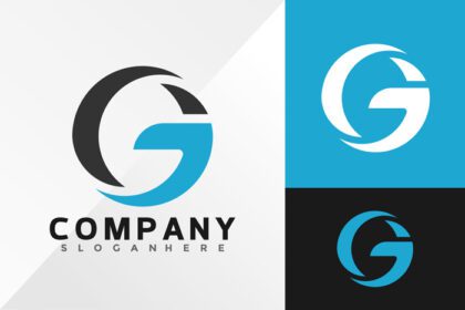 دانلود قالب تصویر وکتور طراحی لوگو فضای منفی logo g