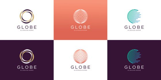 دانلود لوگو طراحی لوگوی جهانی با وکتور ممتاز مفهومی خلاقانه