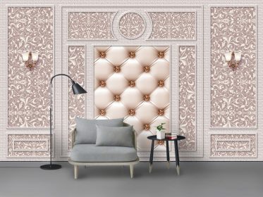 دانلود طرح کاغذ دیواری مد مدرن سبک اروپایی بسته نرم دیوار پس زمینه تلویزیون اتاق نشیمن