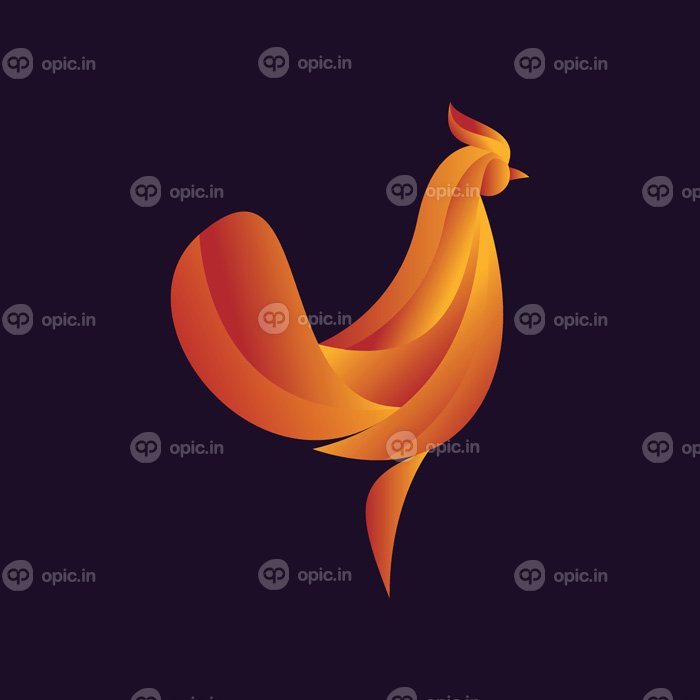 دانلود لوگو به سبک شیب طلایی خروس آرم وکتور ممتاز