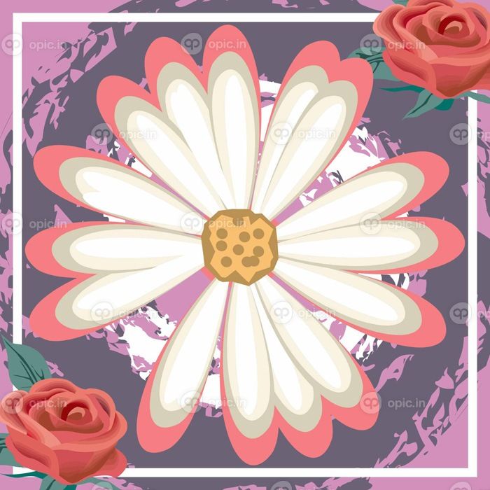 دانلود وکتور طرح پترن روسری انتزاعی برای حجاب و روسری پتویی با جوهر براش و گل