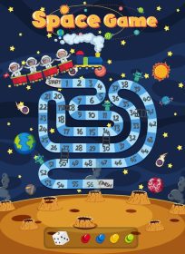 دانلود وکتور بازی تخته ای برای بچه ها در سبک فضای بیرونی