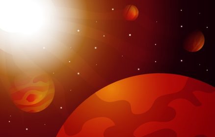 دانلود وکتور سیاره خورشید درخشان ستاره آسمان فضا اکتشاف جهان تصویر