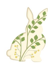 دانلود وکتور تصویر عید پاک خرگوش لایه ای پر از گیاهان
