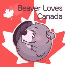 دانلود بیور زیبای کانادایی نماد شخصیت kawaii رسانه های اجتماعی