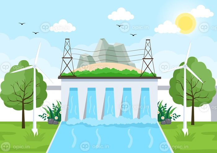 دانلود وکتور اکولوژیکی تامین انرژی پایدار وکتور پس زمینه تخت