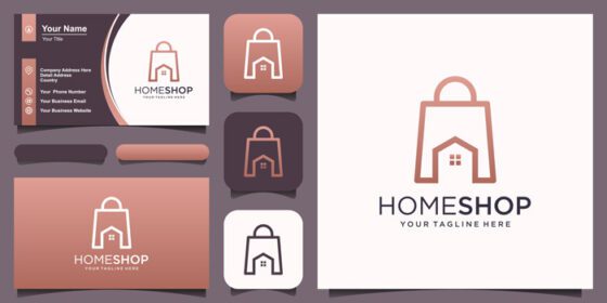 دانلود لوگو قالب طرح های لوگو فروشگاه خانگی کیف ترکیبی با خانه