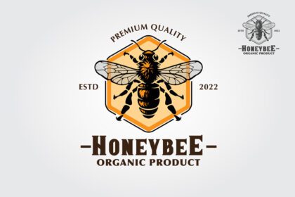 دانلود لوگوی زنبور عسل طراحی لوگوی تصویری برای عسل