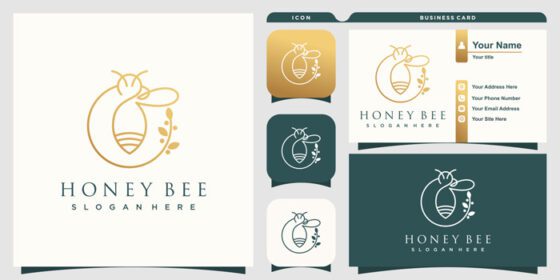 دانلود لوگو لوگو زنبور عسل با قالب کارت ویزیت
