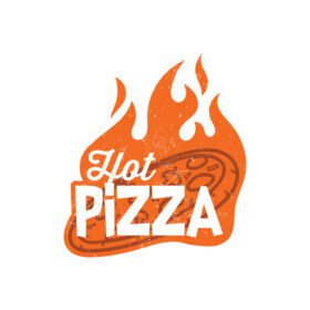 دانلود لوگو لوگوی پیتزا داغ با تصویر برداری آتش گرافیکی از
